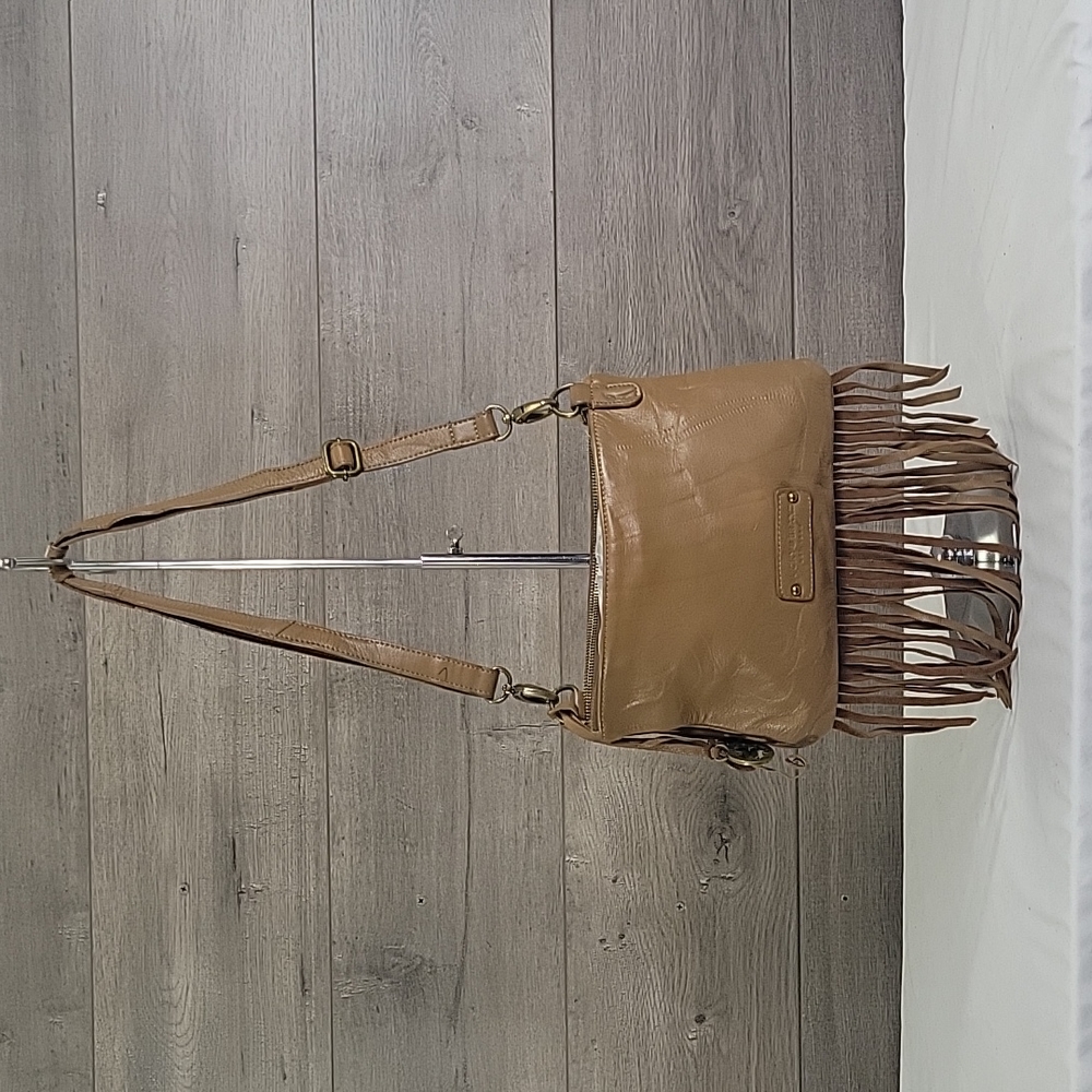 Lucky Brand Small Brown Fringe Leather Crossbody Shoulder Bag